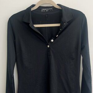 Nike Women's Black Dri-FIT Long Sleeve Stretch Tech Polo Black, Size M